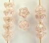 Flower Bell Pink 6mm Light Rosaline Shimmer  7010 Czech Glass Bead x 50